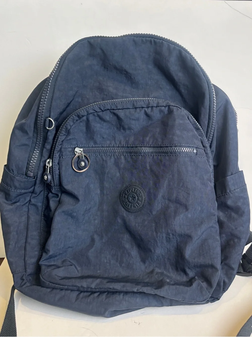 Kipling Navy Blue Nylon Seoul Laptop Backpack Travel School Bag